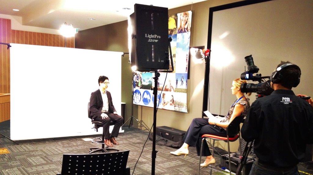 Capturing a corporate video interview