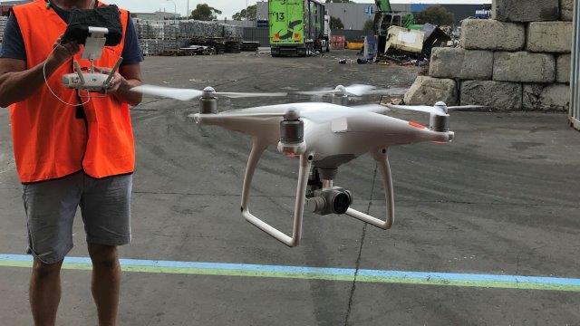 Camera Drone in the air for a video production project