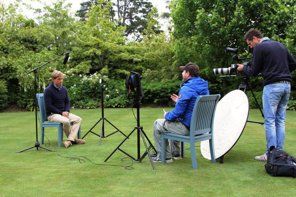 Shooting a video interview with Garden Designer Paul Bangay