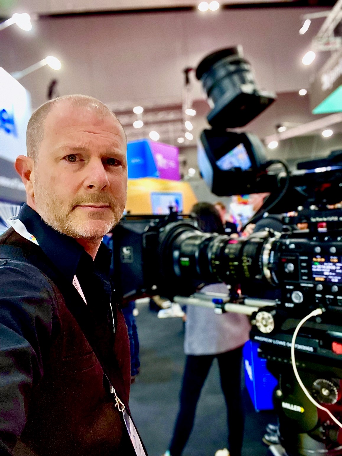Director Josh Rockman with Sony f5 camera at an event